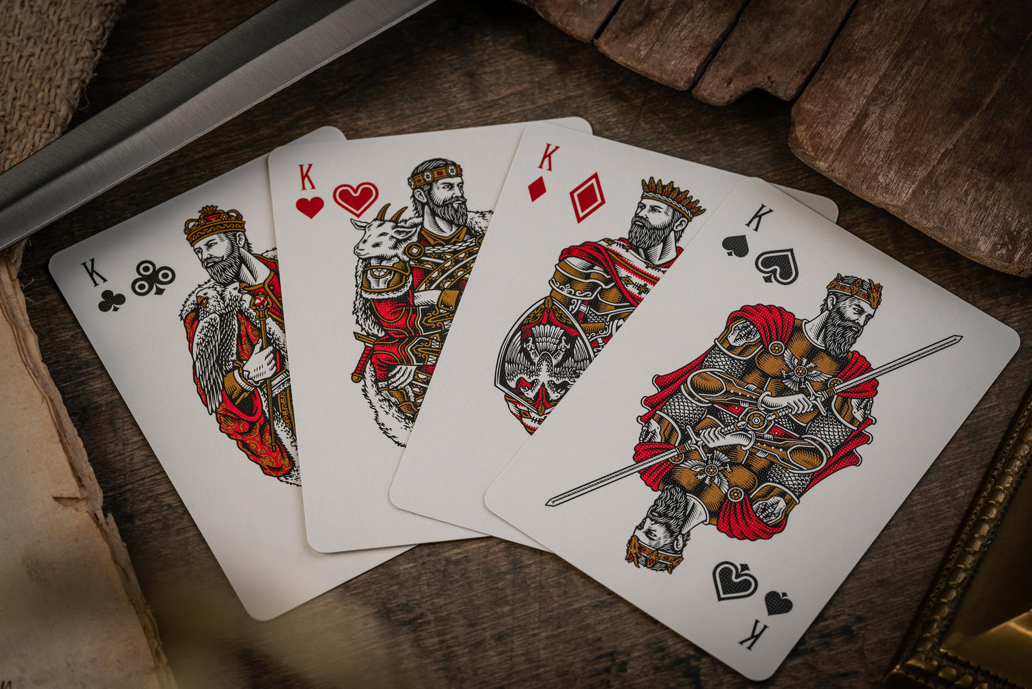 Custom Playing Cards: Skanderbeg of Albania Red & Gold Foiled Gilded Deck