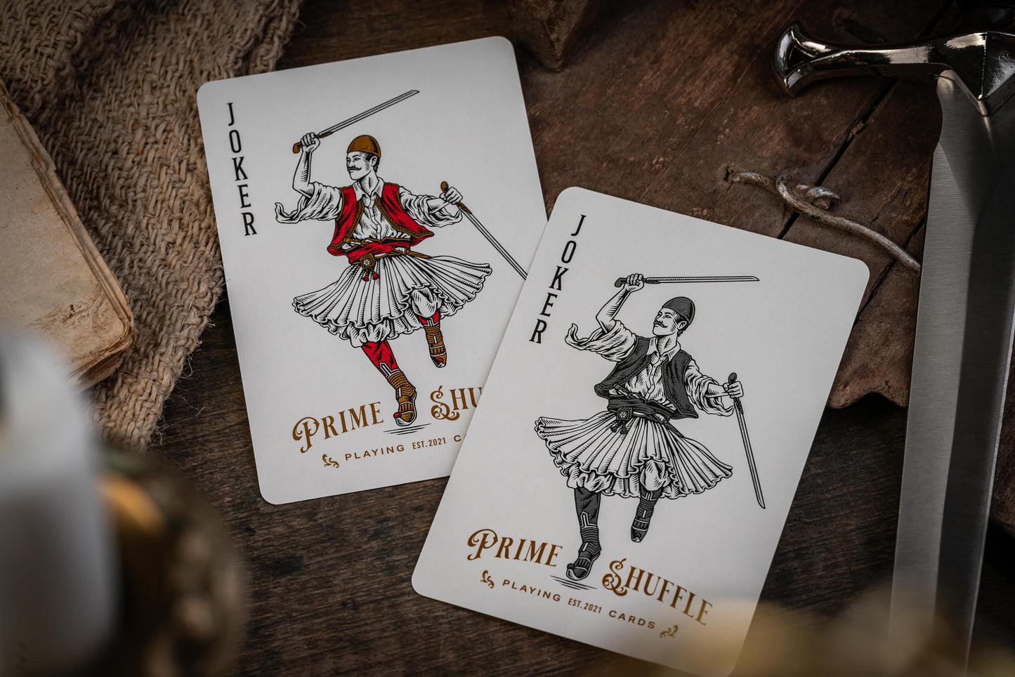 Custom Playing Cards: Skanderbeg of Albania Red & Gold Foiled Gilded Deck