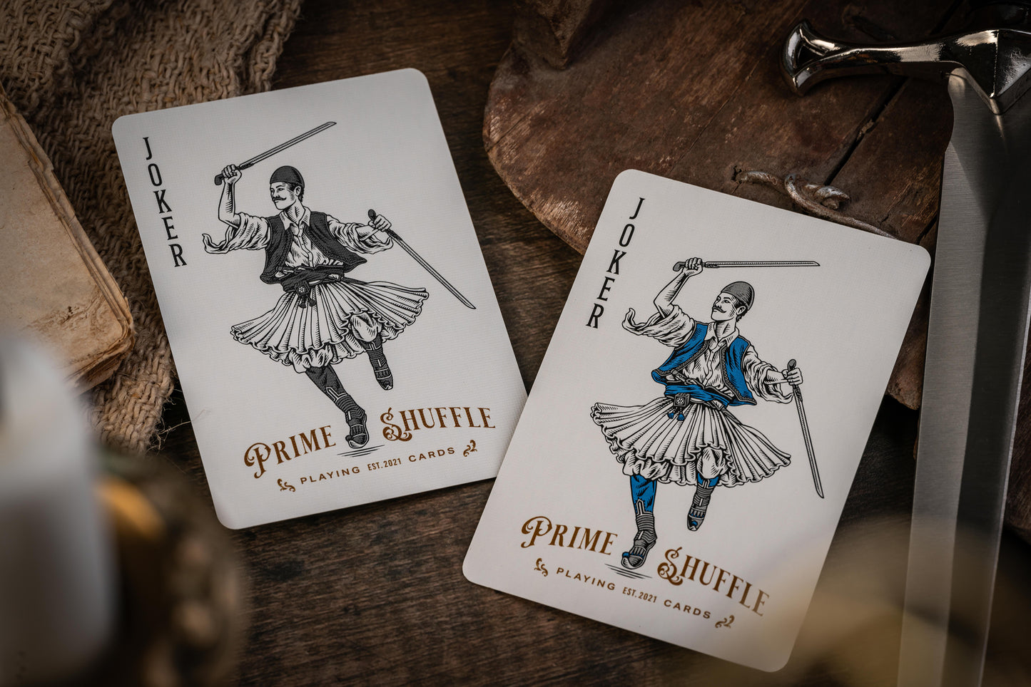 Custom Playing Cards: Skanderbeg of Albania Blue & Silver Standard Deck