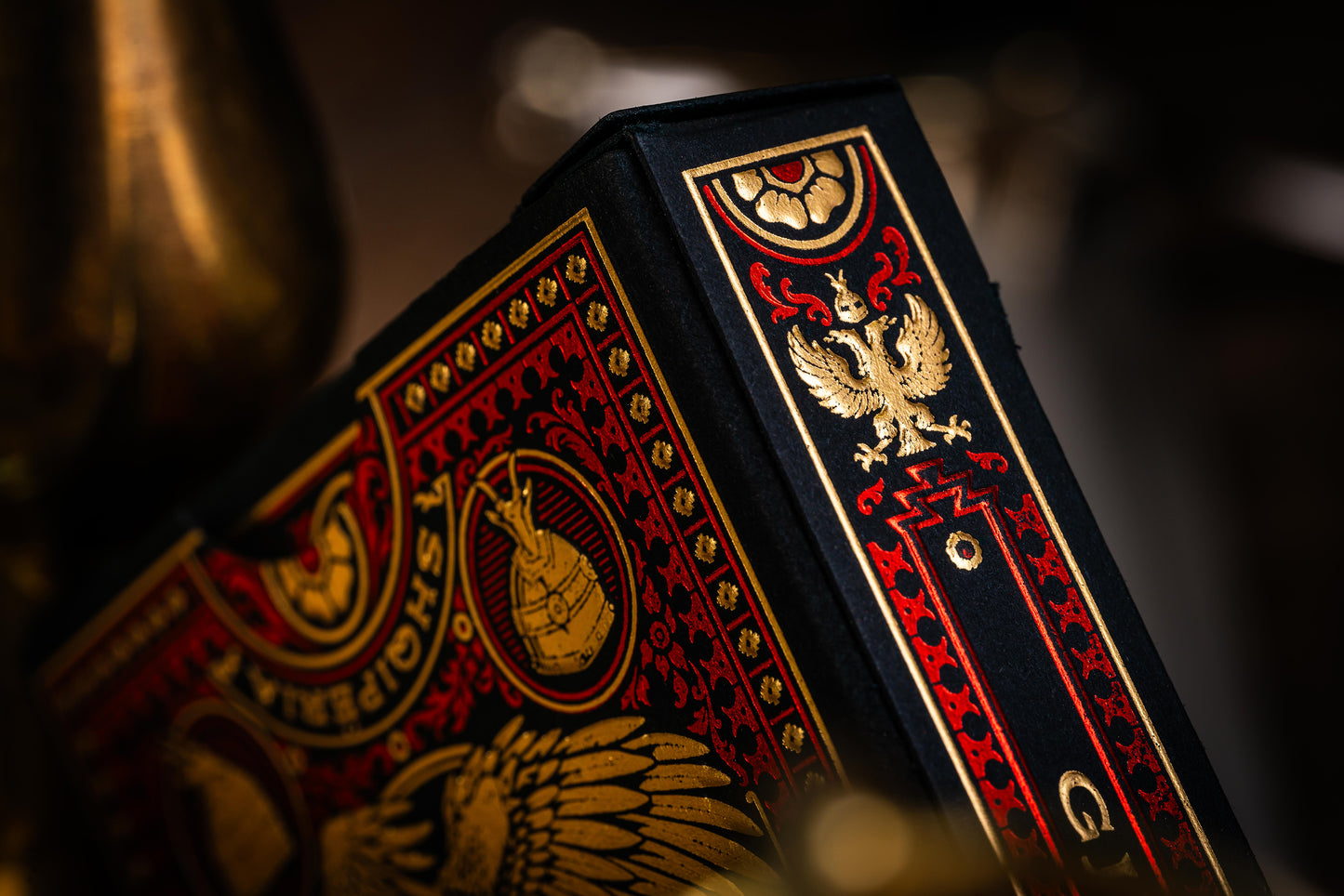 Custom Playing Cards: Skanderbeg of Albania Red & Gold Foiled Gilded Deck