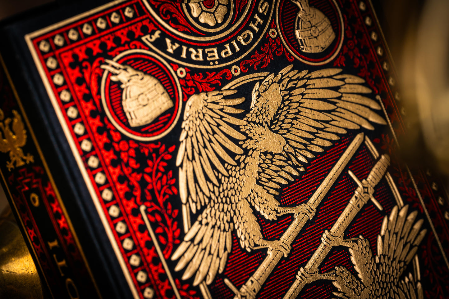 Custom Playing Cards: Skanderbeg of Albania Red & Gold Foiled Gilded Deck