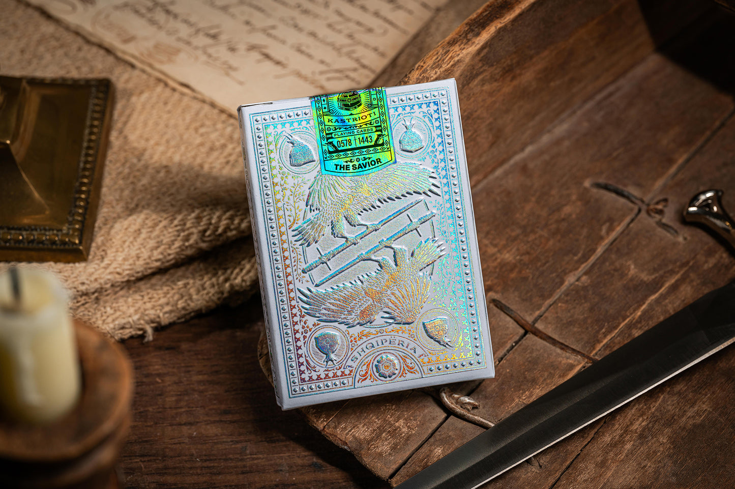 Custom Playing Cards: Skanderbeg of Albania Holographic Foil Deck