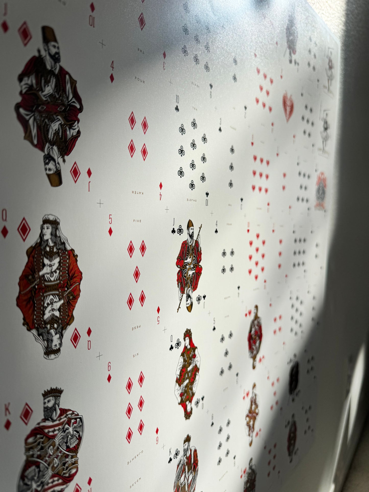 Playing Cards Uncut Sheet: Custom Red and Gold Warrior Theme Art History