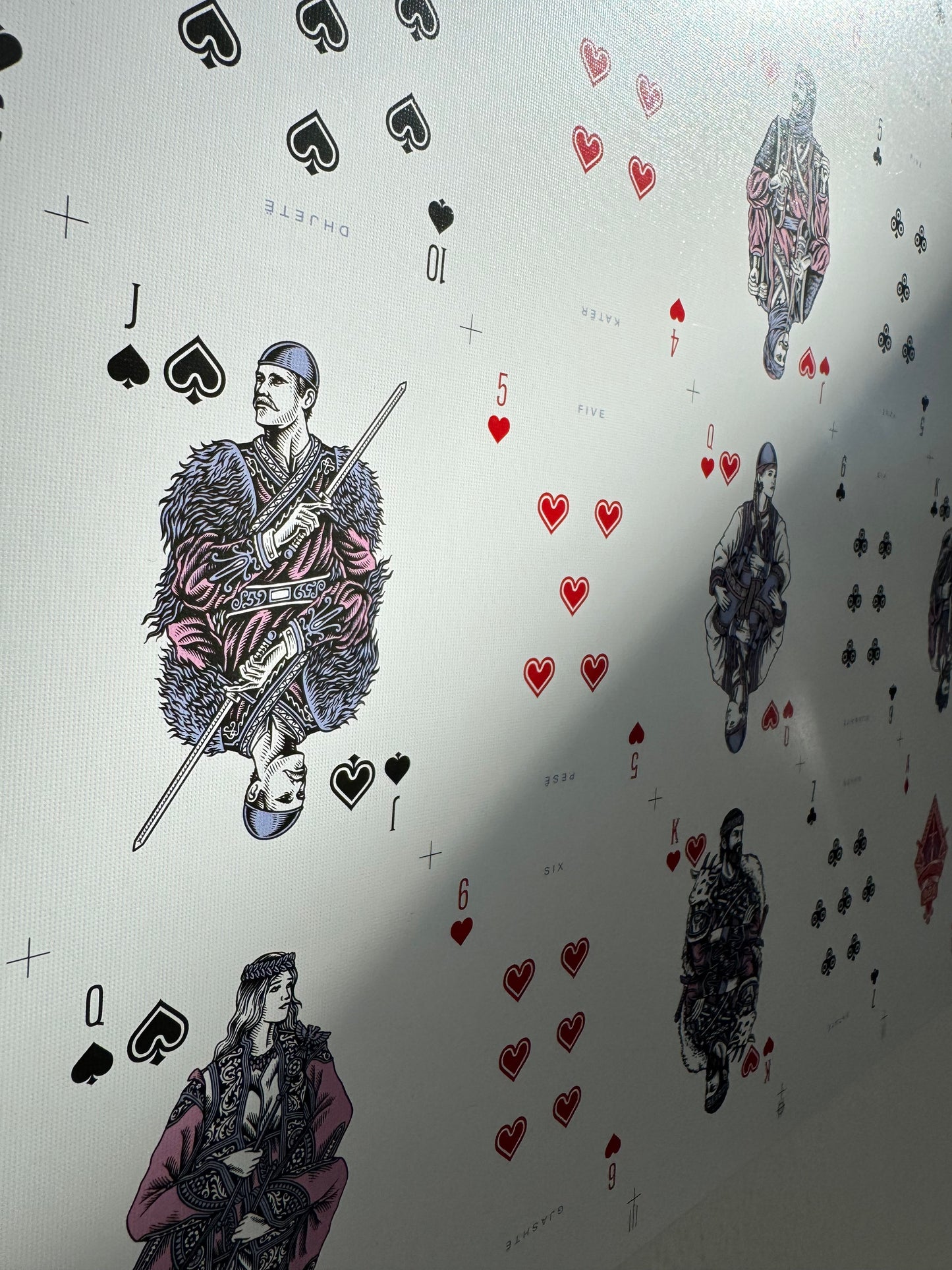 Playing Cards Uncut Sheet: Custom Holographic Warrior Theme Art History