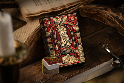 Custom Playing Cards: Skanderbeg of Albania Red & Gold Standard Deck