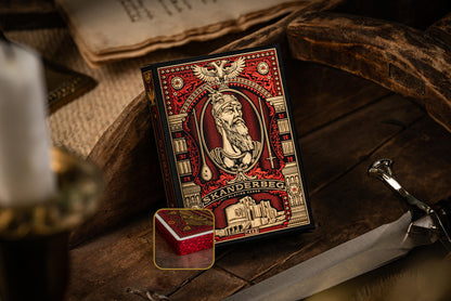 Custom Playing Cards: Skanderbeg of Albania Red & Gold Foiled Gilded Deck