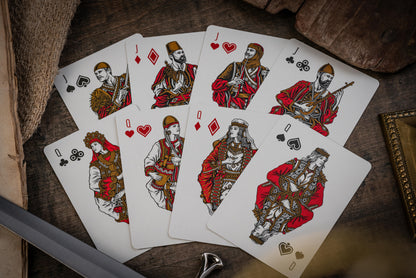 Custom Playing Cards: Skanderbeg of Albania Red & Gold Foiled Gilded Deck