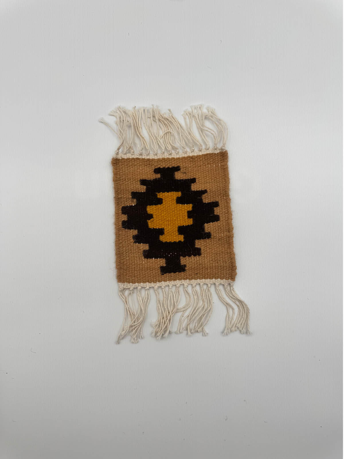 Handmade Wool Kilim Coaster - Beige/Brown (Set of 2)