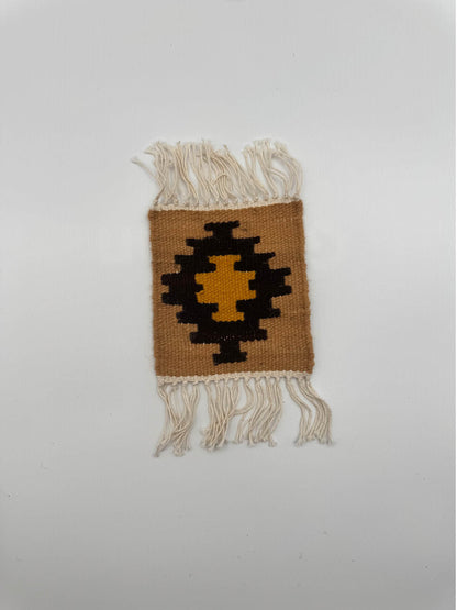 Handmade Wool Kilim Coaster - Beige/Brown (Set of 2)