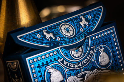 Custom Playing Cards: Skanderbeg of Albania Blue & Silver Foiled Gilded Deck