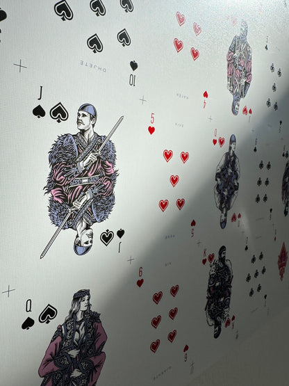 Playing Cards Uncut Sheet: Custom Holographic Warrior Theme Art History