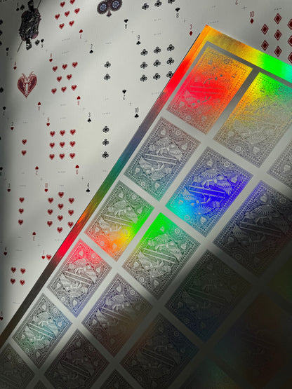Playing Cards Uncut Sheet: Custom Holographic Warrior Theme Art History