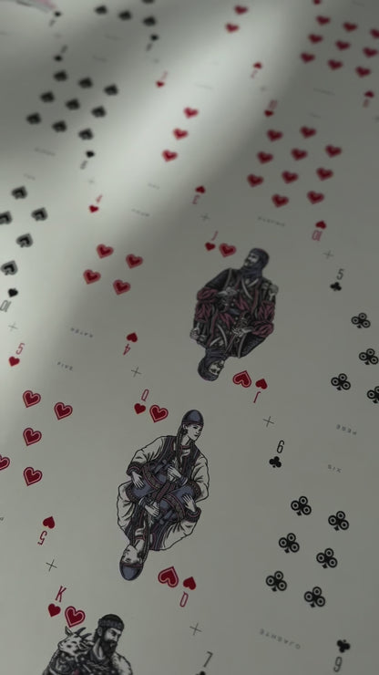 Playing Cards Uncut Sheet: Custom Holographic Warrior Theme Art History