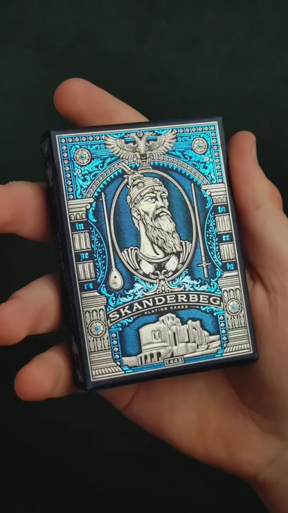 Custom Playing Cards: Skanderbeg of Albania Blue & Silver Standard Deck